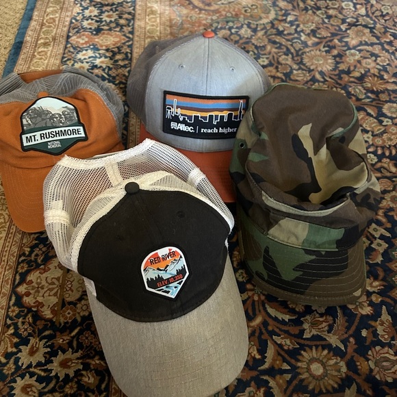 Other - GUC Assorted ball caps. Military, Mt Rushmore, Red River.
